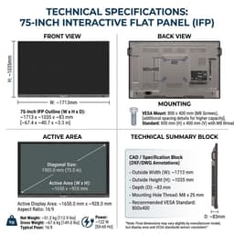 75" Smart Board Interactive Flat Panel Display ( IFP ) 2