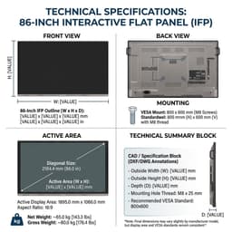 86" Smart Board - Interactiv Flat Panel Disply ( IFP ) 2